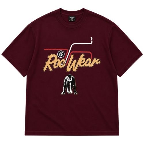 Rocawear Maroon T-Shirt Rocawear Maroon T-Shirt featuring a rich maroon shade and polished casual streetwear design
