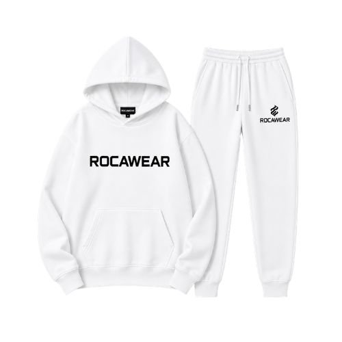 Rocawear White Tracksuit Rocawear White Tracksuit with crisp white color and matching two-piece streetwear outfit
