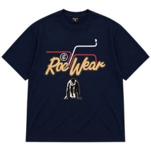 Rocawear Navy Blue T-Shirt front view in a premium navy blue casual style